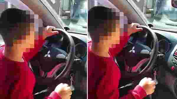 7 yaşındaki oğluna araba kullandırdığı görüntüleri paylaşan baba, cezadan kaçamadı