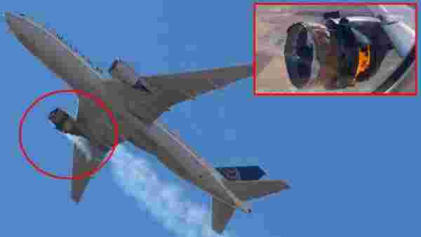 ABD'de büyük panik! 231 yolcu taşıyan uçağın motoru havada patladı, parçalar evin üzerine düştü