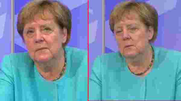 Almanya Başbakanı Merkel'in zor anları! Canlı yayında uyumamak için devamlı gözlerini ovuşturdu