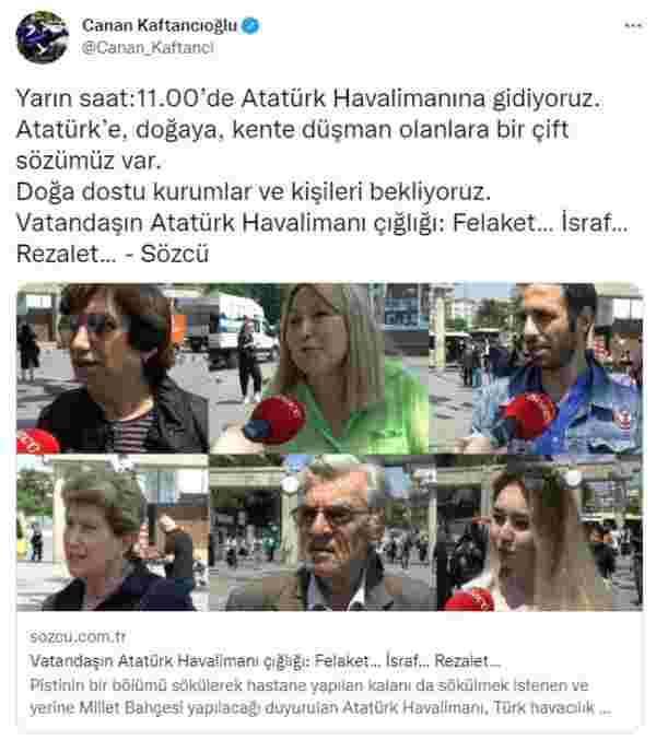 Canan Kaftancıoğlu'ndan dikkat çeken çağrı: Yarın saat 11.00'de Atatürk Havalimanı'na gidiyoruz