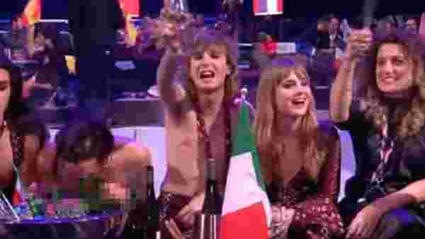 Canlı yayında skandal! Eurovision'da birinci seçilen grubun solisti, kutlamalarda uyuşturucu çekti