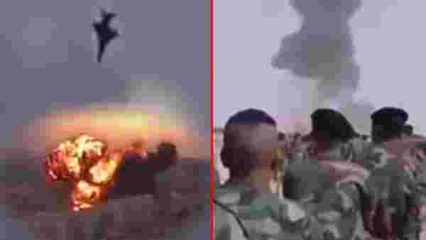 Darbeci Hafter'in gövde gösterisi felaketle sonuçlandı! Savaş uçağı tören sırasında yere çakıldı