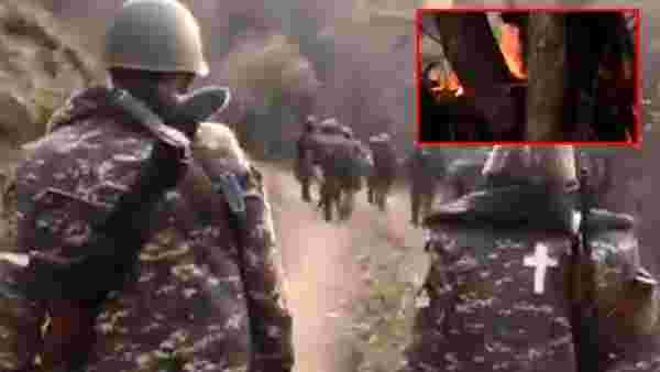 Ermenistan ordusu Laçin koridorunda SİHA'lardan kaçmak için ormanı yaktı