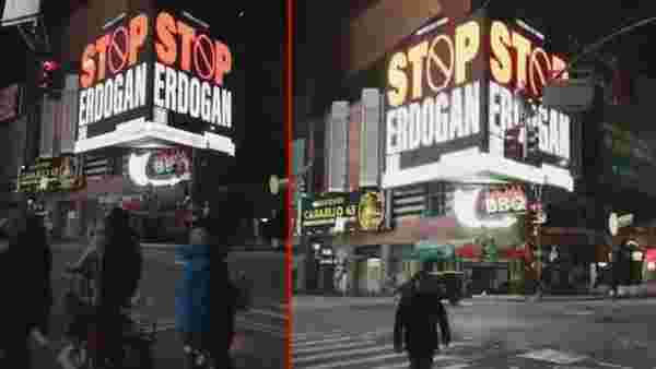 FETÖ'cüler yine iş başında! New York sokaklarındaki panolarda skandal Erdoğan reklamları
