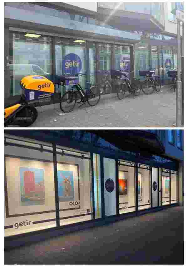 Getir'in Rotterdam'daki şubesinin görüntüsü talep üzerine sanat eserine dönüştürüldü