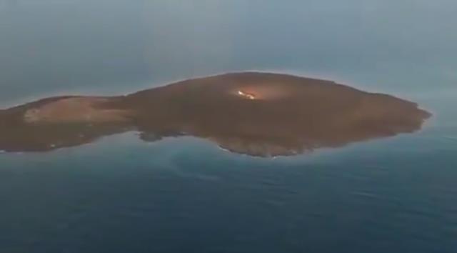 Hazar Denizi'ndeki şiddetli patlamanın gerçekleştiği çamur volkanı görüntülendi