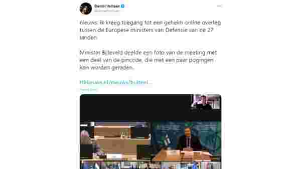 Hollandalı gazeteci AB Savunma Bakanları Zoom toplantısına sızdı