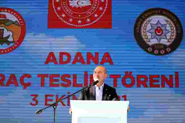 İçişleri Bakanı Soylu, Adana Emniyet Müdürlüğüne tahsis edilen yeni araçların teslim törenine katıldı