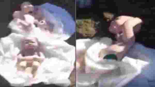 İkiz bebeklerin kefeninin içinden cenaze yerine oyuncak bebekler çıktı