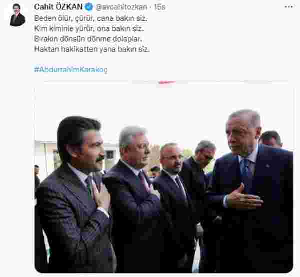 İstifasının istendiği öne sürülmüştü! AK Partili Cahit Özkan, Cumhurbaşkanı Erdoğan'la fotoğrafını paylaştı