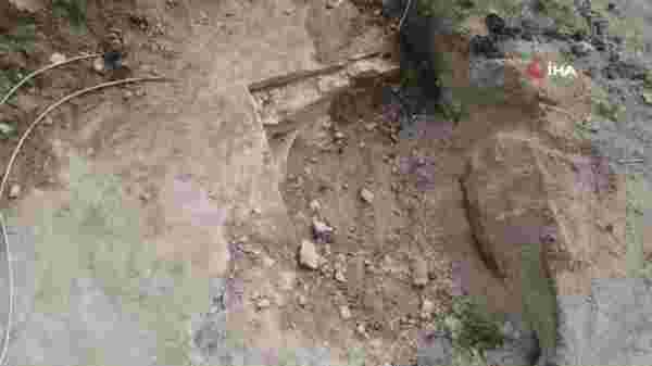 İzinsiz kazı yapıldığı ve lahit bulunduğu iddia edilen alanda inceleme yapıldı