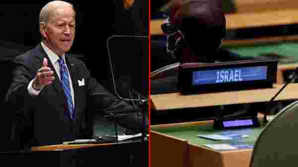 Joe Biden'ın BM Genel Kurulu'ndaki konuşması sırasında İsrail heyetine ayrılan koltukların boş kalması dikkat çekti