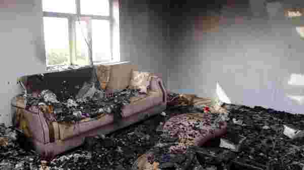 Kaymakam Aydın'dan evi yanan aileye destek sözü