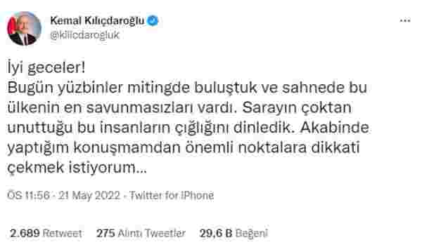 Kılıçdaroğlu'ndan Maltepe mitinginin ardından gece yarısı paylaşımı: Bu saatten sonra değişemem