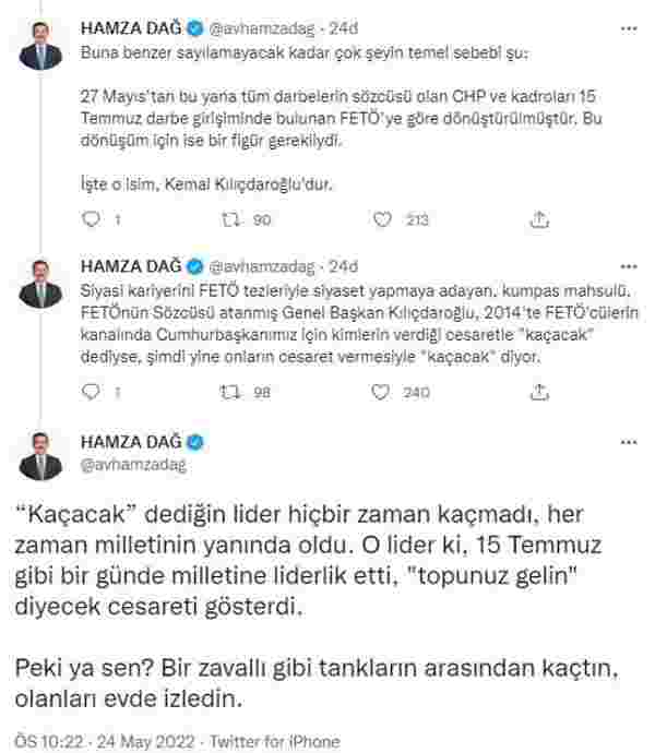 Kılıçdaroğlu'nun paylaştığı videoya AK Partili Hamza Dağ'dan ilk yanıt: Kendisine verilen görevi yerine getirdi