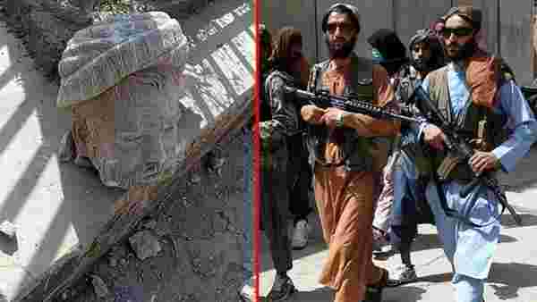 'Kimseden intikam almayacağız' diyen Taliban militanları, yıllar önce öldürdükleri siyasi liderin heykelini yıktı