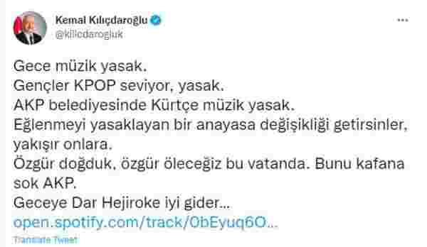 Kürtçe müzikleriyle tanınan Aynur Doğan'ın konserinin iptali Kılıçdaroğlu'nu sinirlendirdi