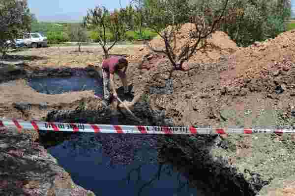 Manisa'daki zeytin bahçesindeki su kuyusundan çıkan yanıcı maddede petrol tespit edildi