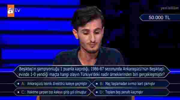 Milyoner'de sorulan Beşiktaş sorusu duygusal anlar yaşattı: Sanki abim bana fısıldıyor