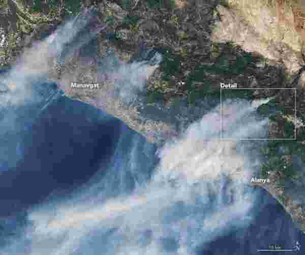 NASA'dan yangınların devam ettiği Türkiye ile ilgili paylaşım! Uydu fotoğraflarını da yayınladılar