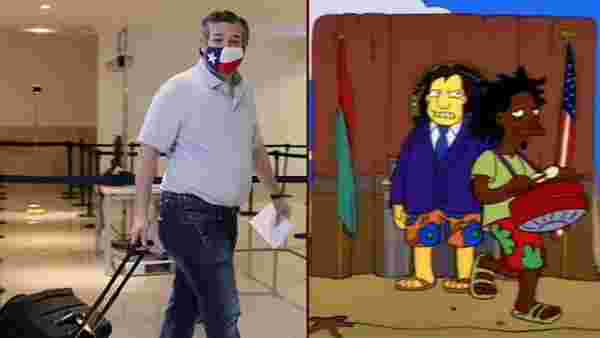 Simpsonlar yine bildi! Teksas senatörünün felaketi yaşayan şehri bırakıp tatile gitmesini 1993'te öngörmüşler