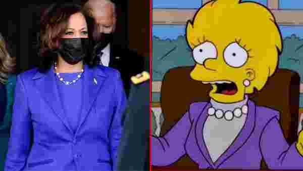 Simpsonlar yine gündemde! Kamala Harris'in yemin törenindeki kıyafetini 20 yıl önceden bildiler