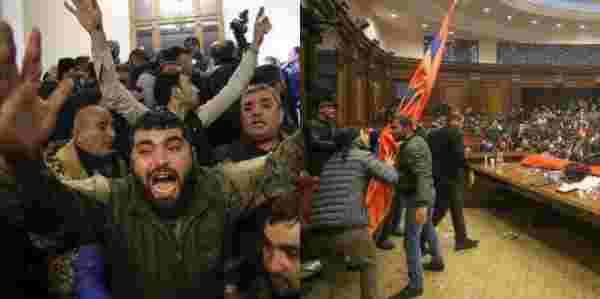 Son Dakika: Ermenistan yangın yeri! Muhalif göstericiler hükümet binasını bastı