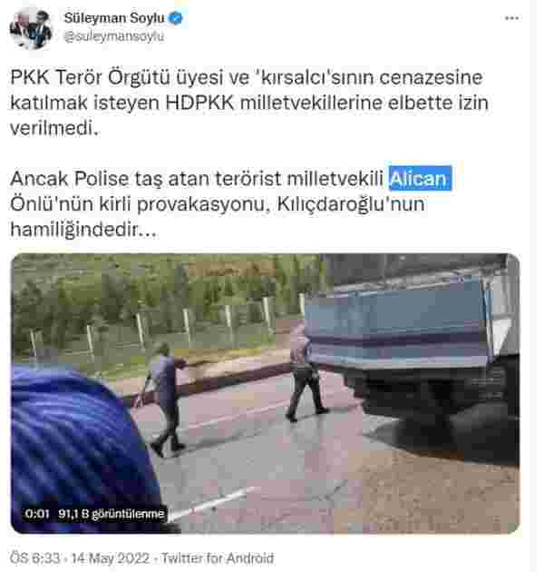Tunceli Valiliği, polise taş atan HDP'li milletvekili Alican Önlü hakkında suç duyurusunda bulundu