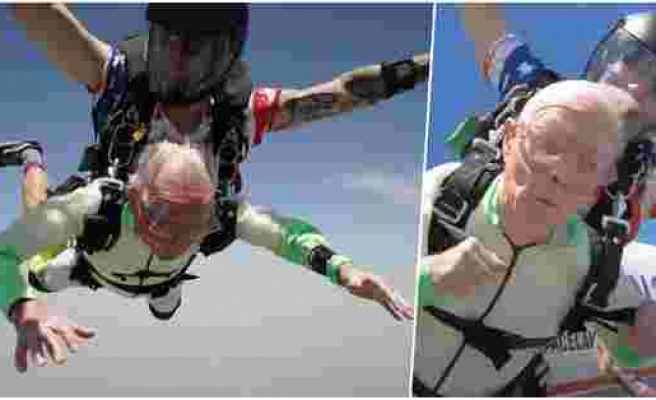 103 Yaşındaki Adam Paraşüt Dalışı Yaparak Dünya Rekoru Kırdı!