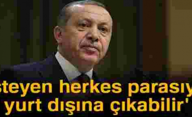 Erdoğan: 'İsteyen herkes parasıyla yurt dışına çıkabilir'