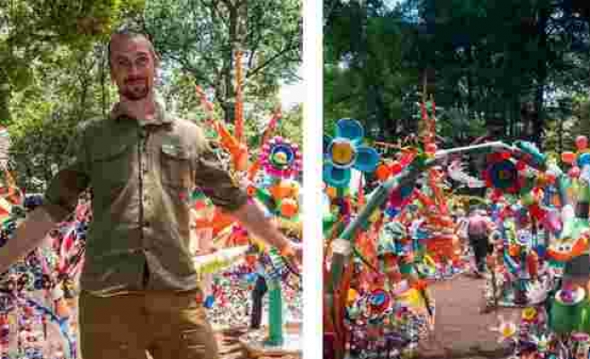 Mexico City'de Bir Ormanda Topladığı 3 Ton Plastik Atık ile Botanik Bahçesi Oluşturan Sanatçı: 'Thomas Dambo'