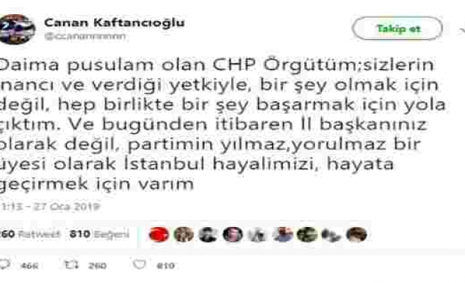 CHP İstanbul İl Başkanı Canan Kaftancıoğlu istifa etti