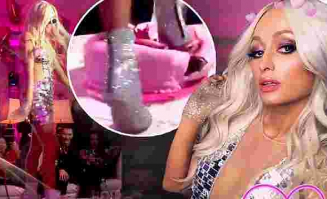Özel Altın Soslu Doğum Günü Pastasını Ayağıyla Çiğneyen Paris Hilton
