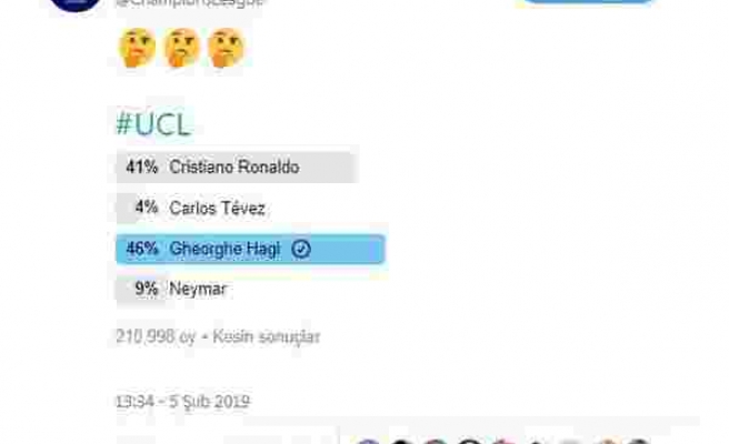 UEFAnın anketinde Hagi, Ronaldoyu geride bıraktı