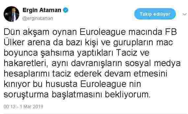 Ergin Ataman'dan Euroleague'e Fenerbahçe çağrısı