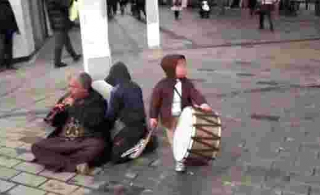 (Özel) Taksim'de çocuklarıyla zurna çalan adamdan ilginç savunma