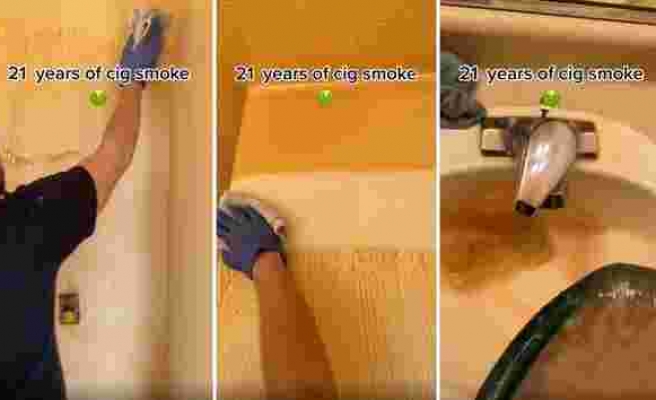 21 Yıl Boyunca Sigara İçilen Evin Temizlenirken Kaydedilen Görüntüleri Sigara İçenlere Çok Şey Düşündürtecek