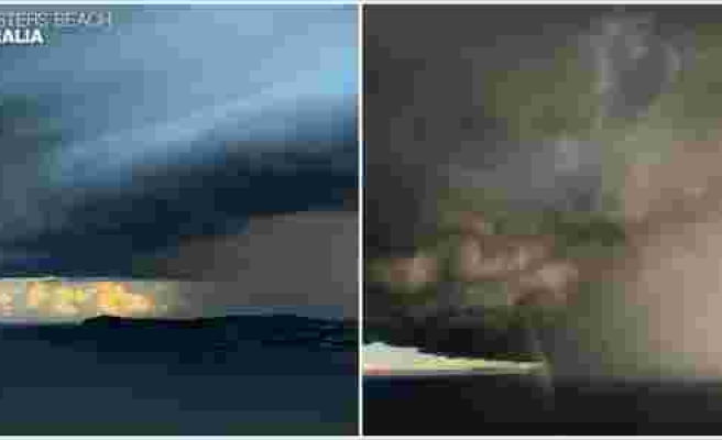 Avustralya'da Fırtınayla Beraber Gökyüzünü Kaplayan Devasa Kara Bulutların Dehşet Verici Görüntüsü