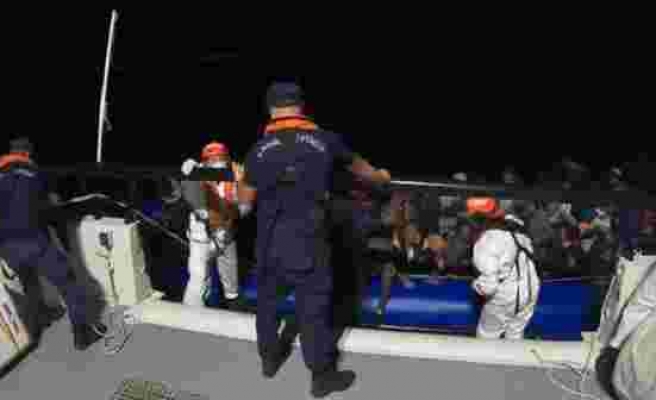 Aydın açıklarında geri itilen 33 düzensiz göçmen kurtarıldı, 52 göçmen yakalandı