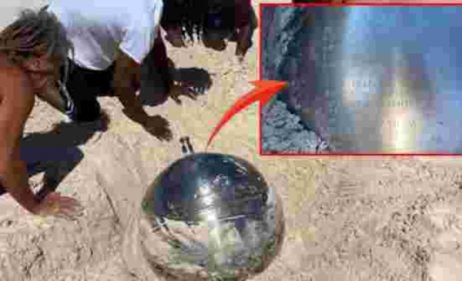Bahamalar'daki sahilde üzerinde Rusça yazılar olan gizemli bir titanyum küre bulundu