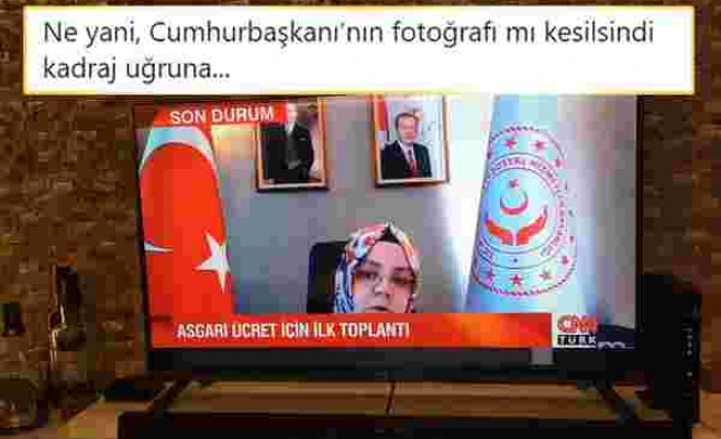 Bakan Zehra Selçuk'un, Erdoğan'ın Fotoğrafını Göstermek İçin Ayarladığı Garip Kadraj Sosyal Medyanın Gündeminde