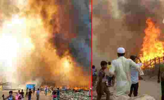 Bangladeş'teki mülteci kampında yangın! 15 kişi öldü, 400 kişiden haber alınamıyor