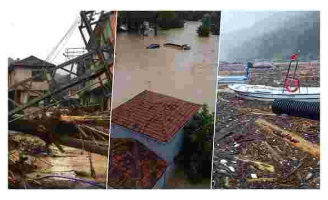 Bartın, Sinop, Kastamonu ve Karabük... Karadeniz'de Yaşanan Sel Felaketinden Korkunç Görüntüler