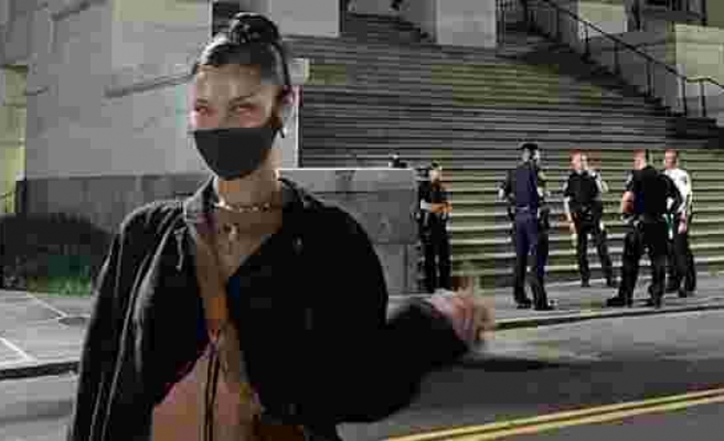 Bella Hadid’den maske takmayan polislere şoke eden hareket!