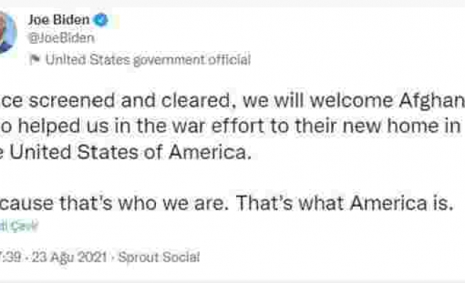 Biden, savaşta yardımcı olan Afganlıları ABD'ye davet edeceğini açıkladı