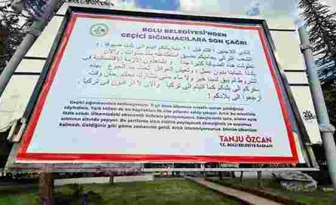 Bolu Belediye Başkanı Özcan'dan 'Ülkenize Dönün' Yazılı Arapça İlanlar