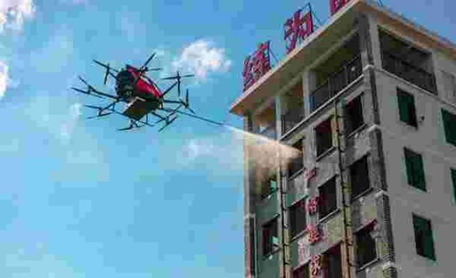 Çinli Şirket Yangınlarda Kullanılmak Üzere Uzaktan Kontrol Edilebilen Yangın Söndürme Drone'u Üretti