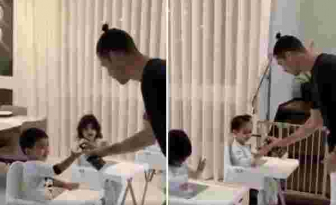 Çocuklarına Hijyenin Önemini Anlatan Cristiano Ronaldo, 'Evde Kal' Mesajı Verdi
