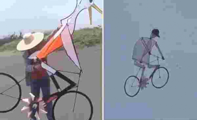 Daha İyisini Görmediniz: Gökyüzünde Bisiklet Binen Birilerini Görüp Şaşırmanıza Neden Olacak Uçurtmalar