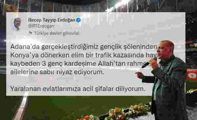Erdoğan'dan Kazada Ölen Öğrenciler İçin Başsağlığı Mesajı